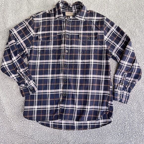 Jach’s Flannel Men’s Large Blue Plaid Heavyweight Button Up 100% Cotton‎ - Picture 1 of 9